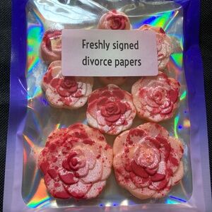 Freshly signed divorce papers